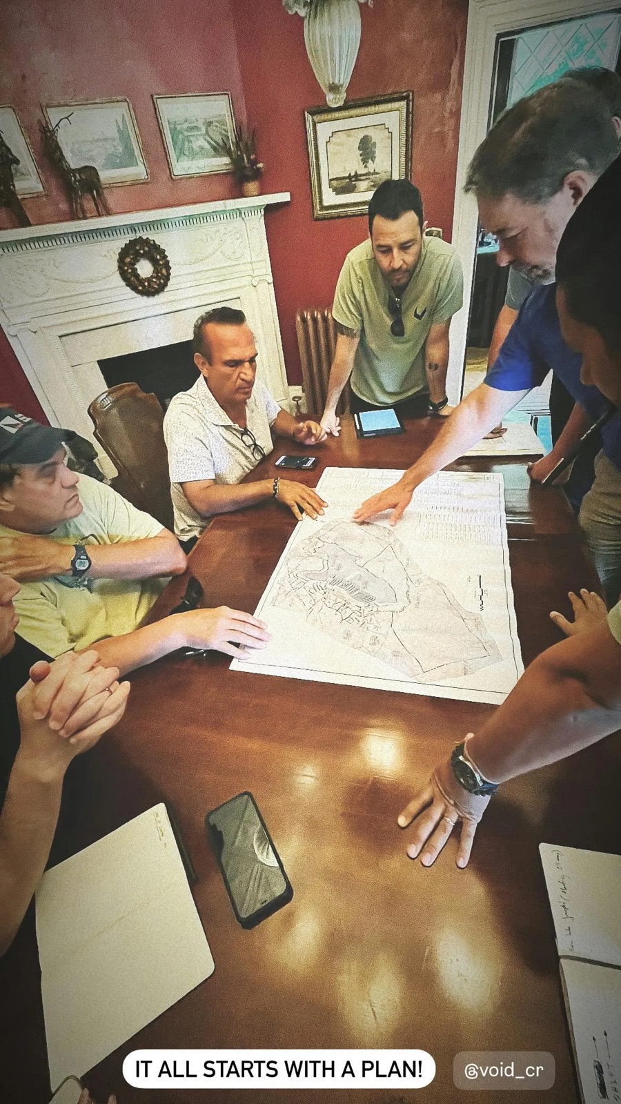 Masterplan drawings on the table