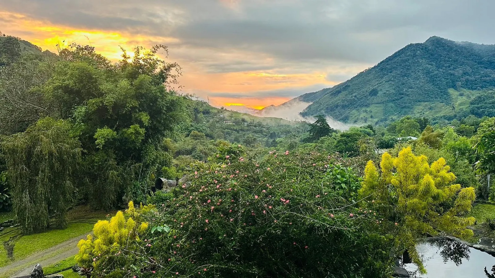 Sunrise over a Costa Rican valley